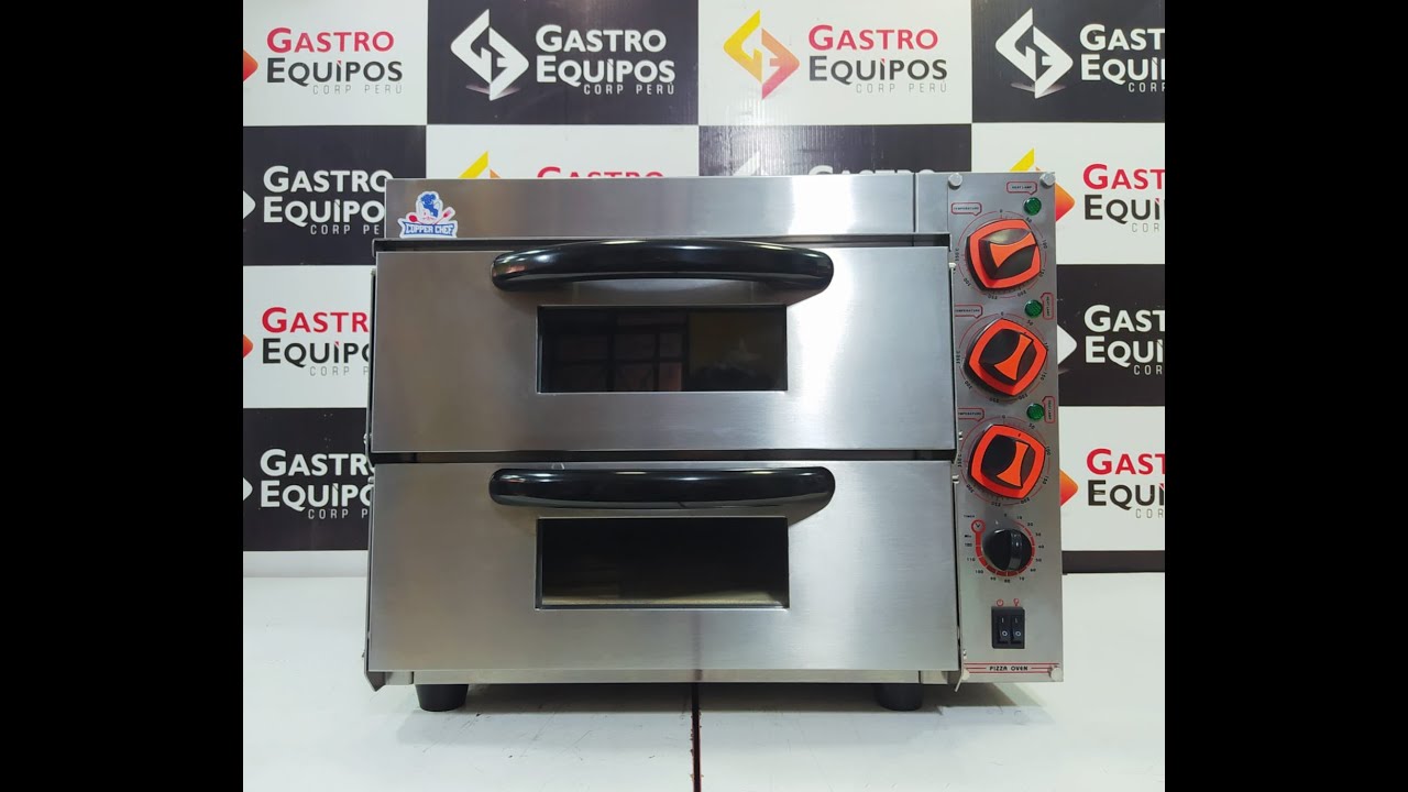 Horno pizzero de DOBLE cámara, Horno para pizza con piedra Refractaria,  Horno Comercial Electrico - YouTube