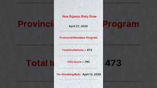 Express Entry draw for Provincial Nominee Program sent out 473 invitations to apply ITAs for PR