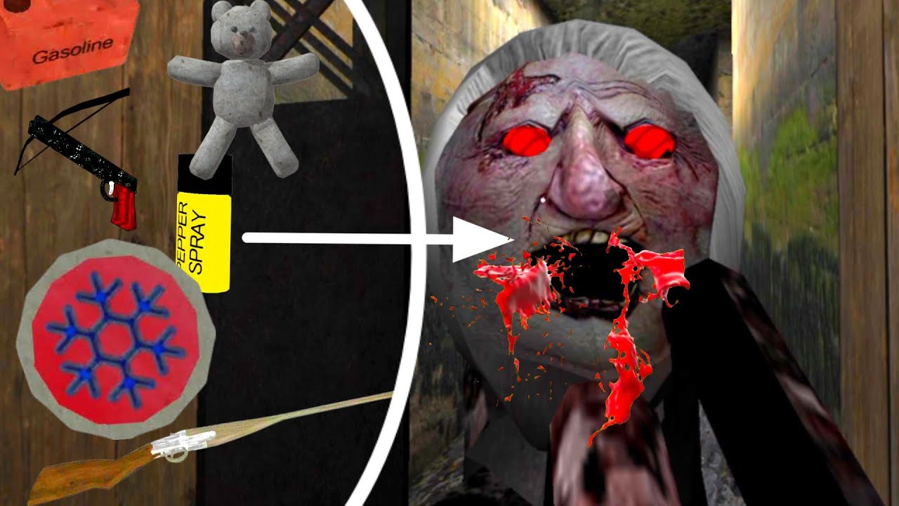 Using All Weapons to Destroy Spider Angelina | How to Kill Spider Angelina (Granny update 1.8) Game