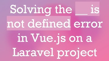 Solving the __ is not defined error in Vue.js on a Laravel project