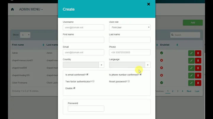 Default settings for new users