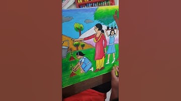 17 #top viral video #memory drawing for elementary drawing grade exam #planting #watercolour