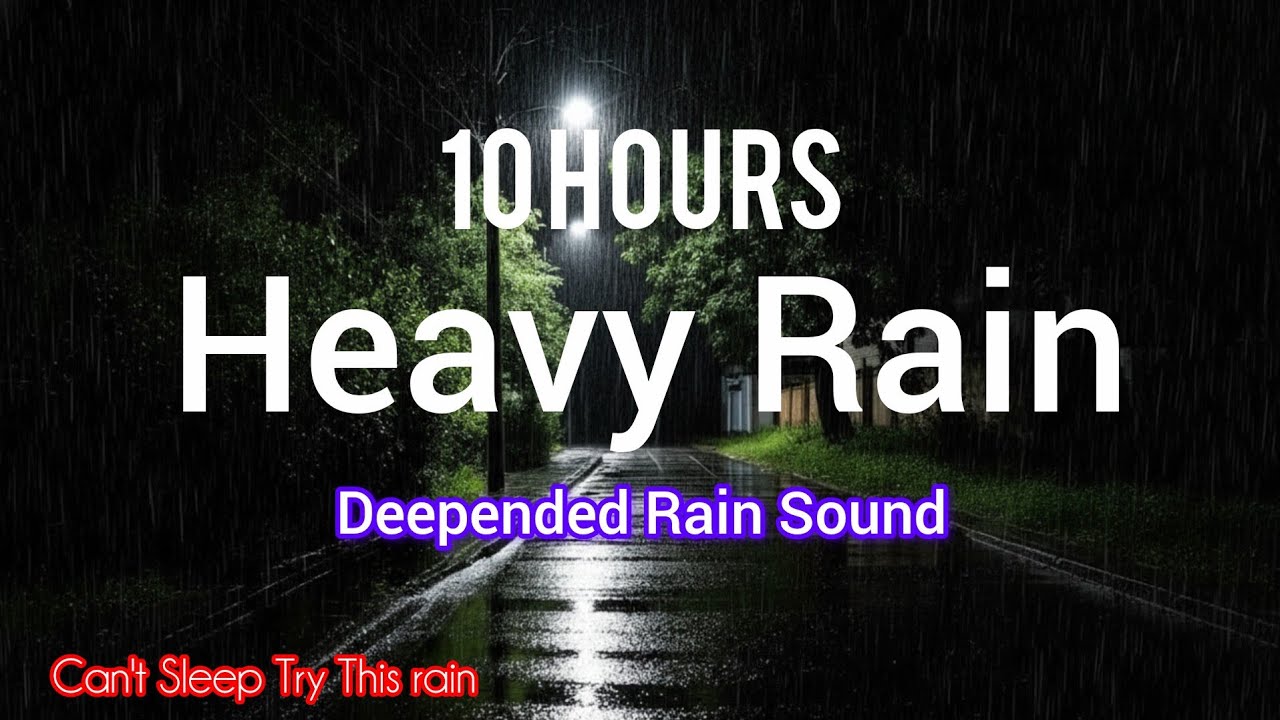 Rainy Night on a Quiet Street 🌧️  Heavy Rain Sounds for Sleep & Relaxation
