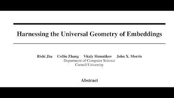 [QA] Harnessing the Universal Geometry of Embeddings