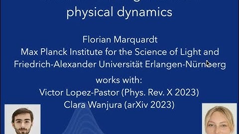 Machine learning based on physical dynamics - Florian Marquardt (Jan 2024)