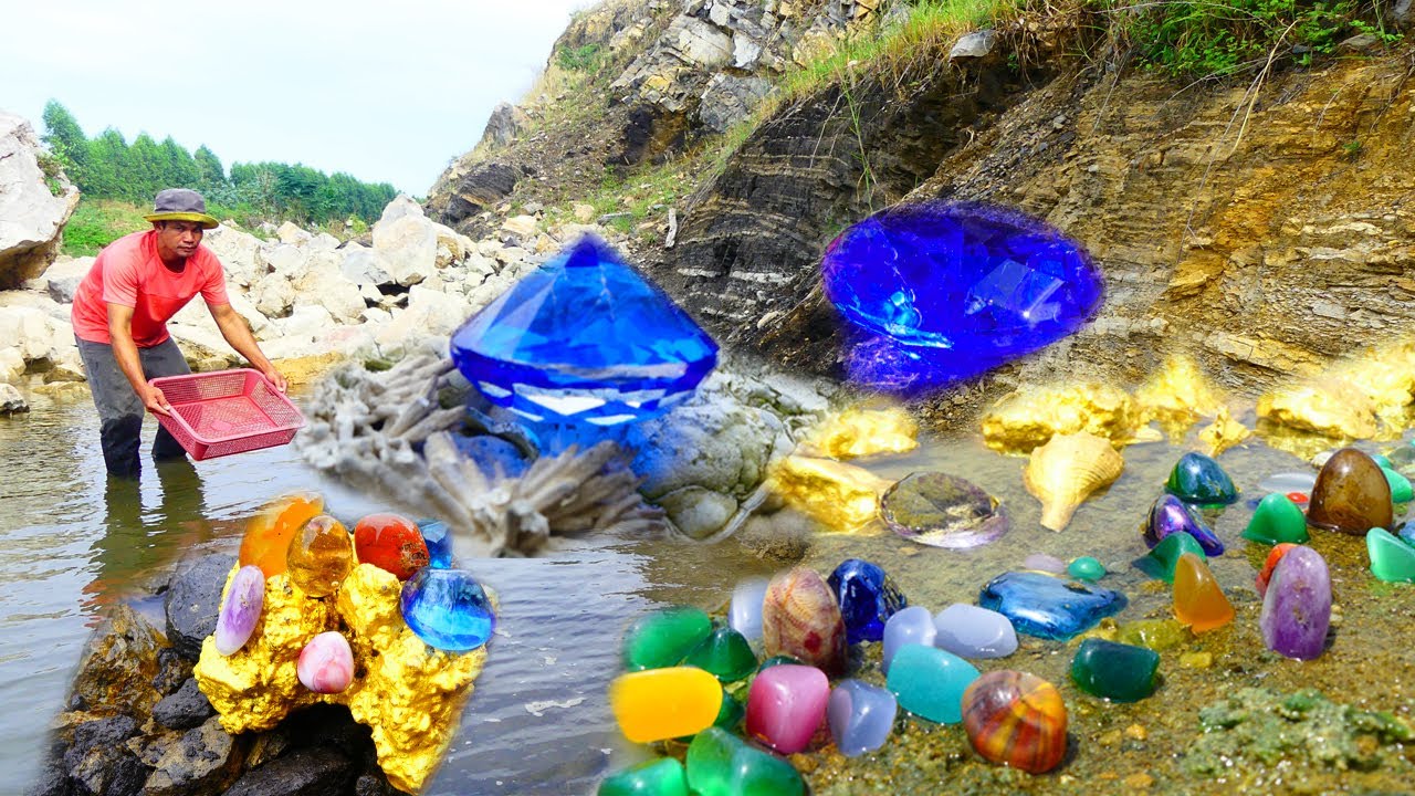 Gold mines near the foot of the mountain are home to gold, gems
