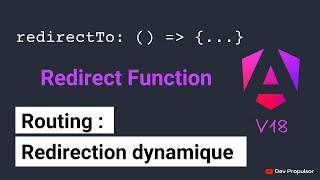 [Angular 18] 4 - Redirection Dynamique - RedirectFunction