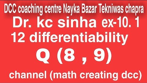 class 12 differentiability kc sinha ex 10.1