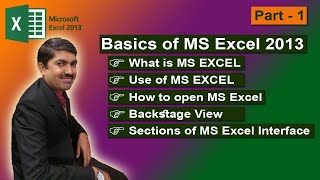 Intro of MS Excel 2013 Interface | Basics of MS Excel 2013 | Part 1