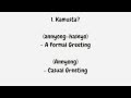 Lesson #1 :Greeting/Pagbati ( Korean-Tagalog Language)