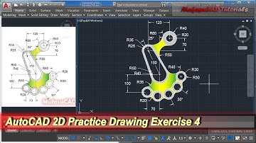 AutoCAD 2D Practice Drawing | Exercise 4 | Basic Tutorial
