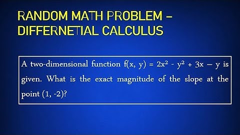 Random Math Problem: Differential Calculus