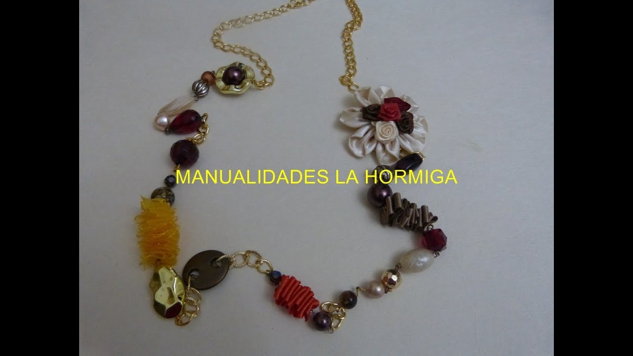Tutorial collares cinta y de tela/ Accesorios Collar Fácil paso a paso - YouTube
