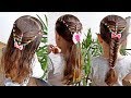 Penteado Infantil com ligas para cabelo solto, com amarração ou trança escama de peixe