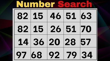 This Number Search Game Will Test Your Brain Power! | Memory | brain game | Quiz #20