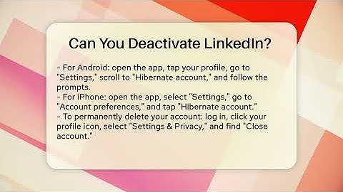 Can You Deactivate LinkedIn? - Everyday-Networking