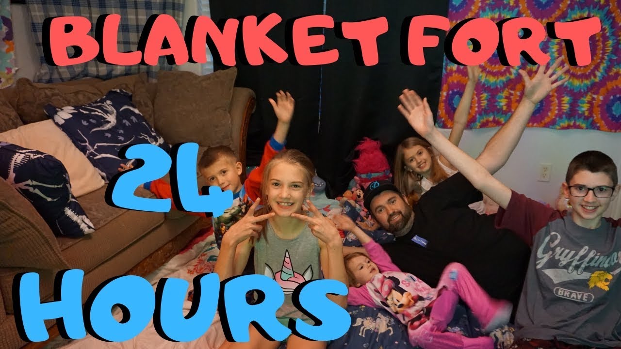 24 hours at home in a blanket fort challenge YouTube