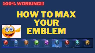 How To Max Emblem 100% Working Mlbb