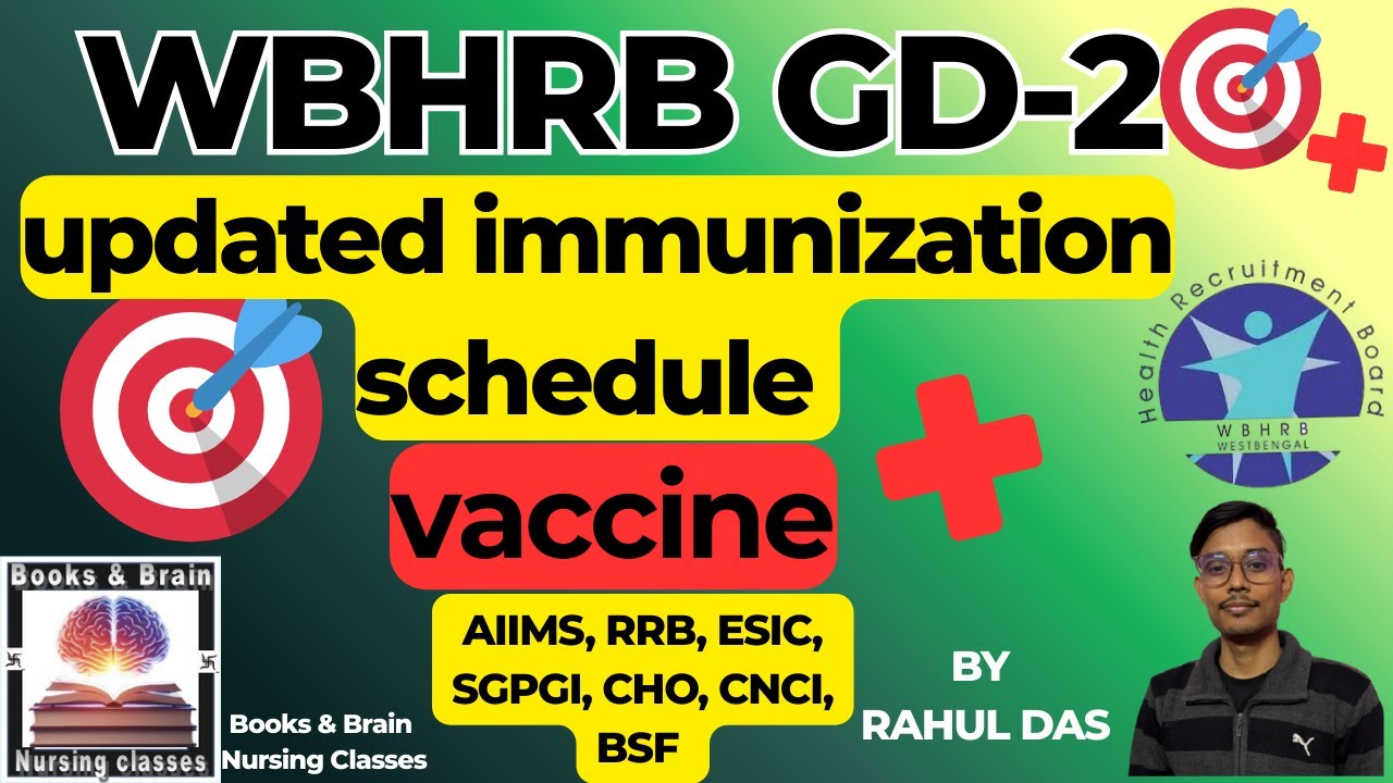 🎯Updated immunization schedule🔥WBHRB-Interview🔥🔥Don't Miss it🔥  II🔥 IMPORTANT TOPIC🔥🎯