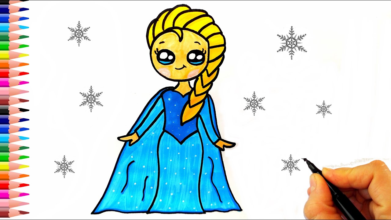 Elsa Nasil Cizilir Cok Kolay How To Draw Elsa Disney Frozen Disney Frozen How To Draw Elsa Mario Characters