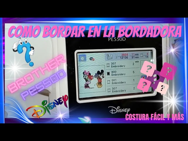  Brother Máquina de bordar, PE550D, 125 diseños integrados,  incluyendo 45 diseños de Disney, 9 estilos de fuente, área de bordado de 4  x 4 pulgadas, pantalla táctil LCD grande de 3.2