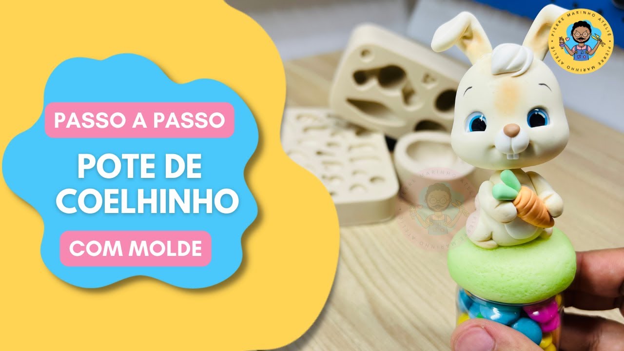 Coelhinho de Pascoa em Biscuit com molde - Especial de Páscoa - Aula 2