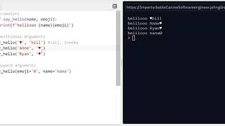 Python101: Default Parameters and Keywords