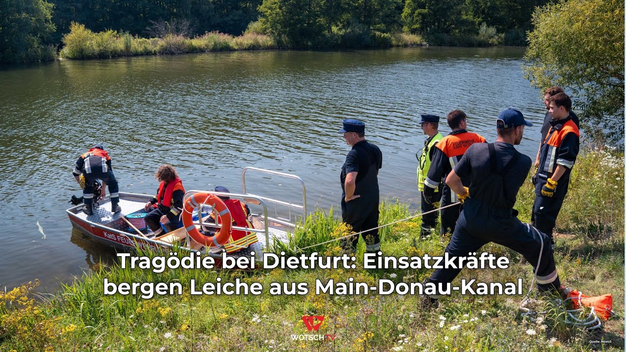 Tragödie bei Dietfurt: Einsatzkräfte bergen Leiche aus Main-Donau-Kanal