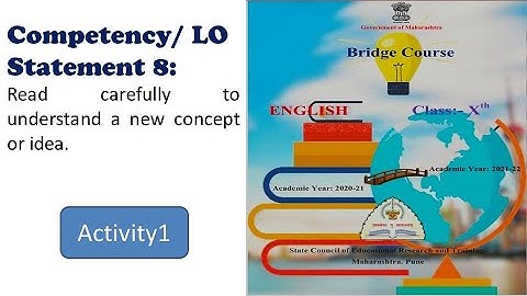 Bridge Course 10th English l Competency8-Activity1
