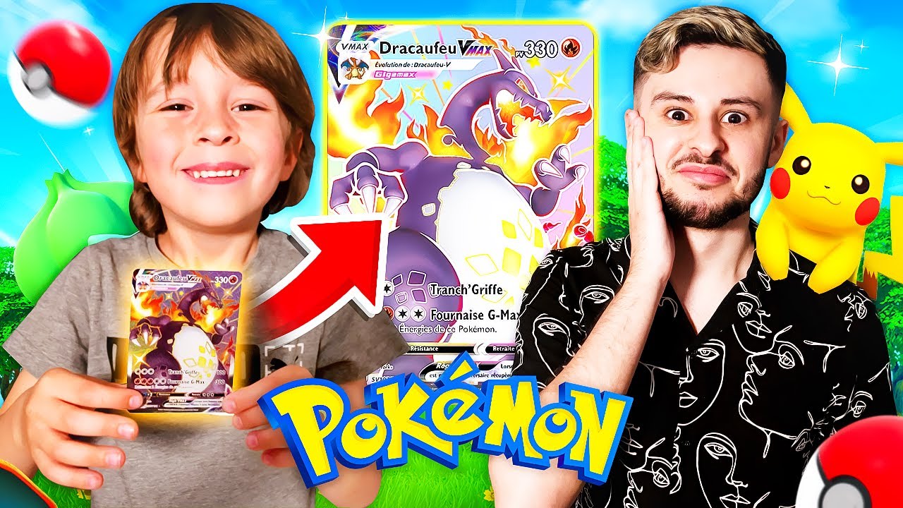 Mon PETIT FRÈRE a TROUVÉ DRACAUFEU VMAX SHINY ! (oui vraiment)