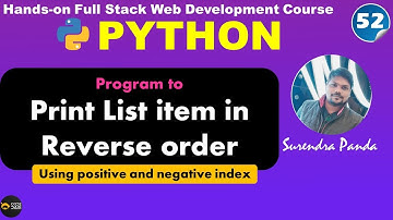 🙋‍♂️ Print List in reverse Order in Python || Python By Surendra