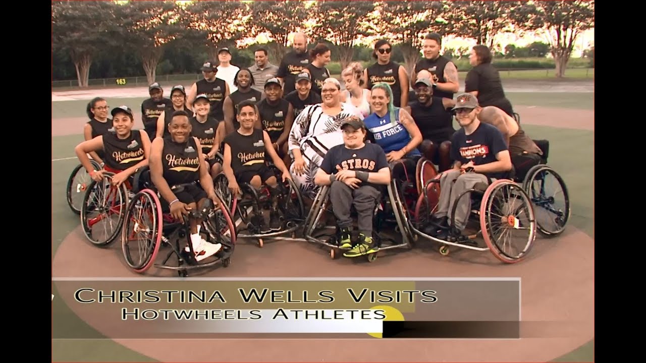 newspaper mockup Christina Wells visits with Wheel Chair Athletes, the 