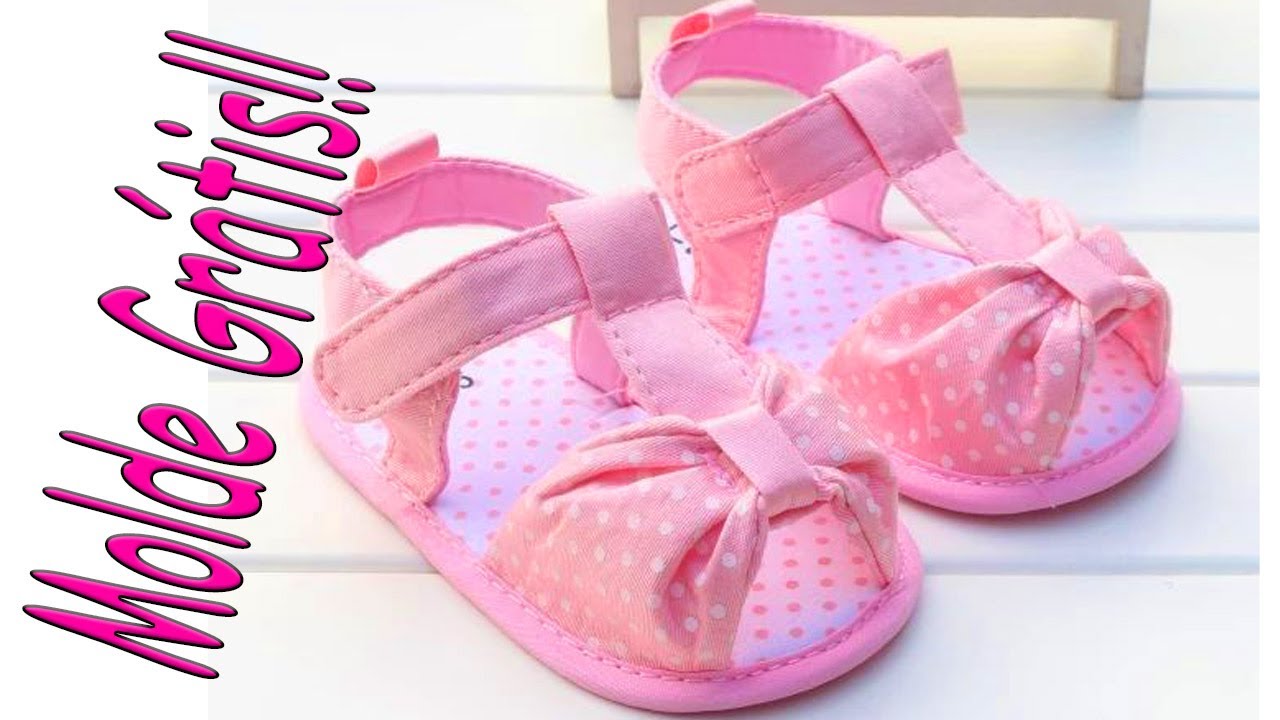 Como Fazer Sapatinho de Bebê modelo Sandália Gracinha. MOLDE GRÁTIS