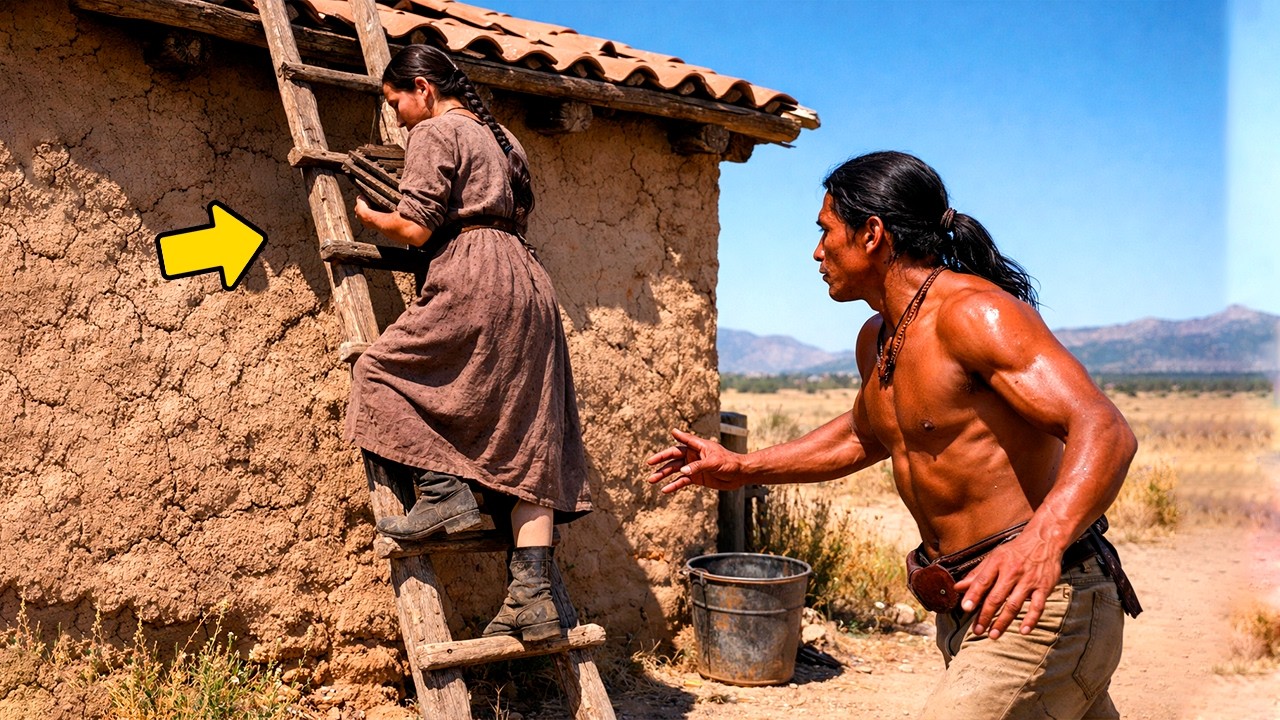 El Apache Arregló el Tejado de la joven viuda Sin Pedir Nada… y Ella le Ofreció Trabajo en su Rancho