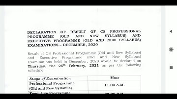 CS Executive & CS Professional Dec 2020 results to be Declared on