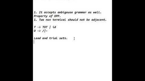 Compiler Construction - Operator precedence parser