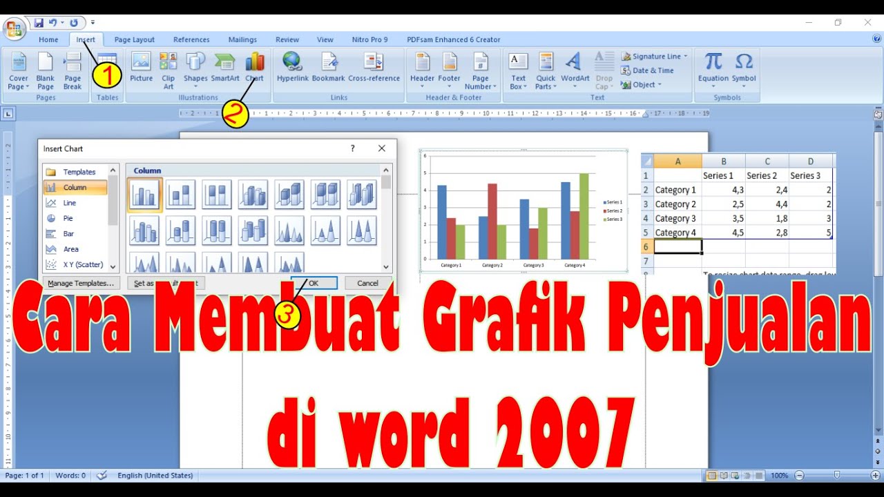 Cara membuat Grafik di word 2007 