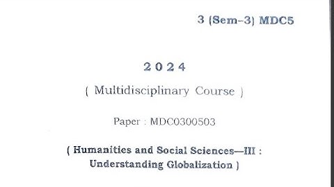 Guwahati University #FYUGP  Bsc 3rd semester MDC question paper 