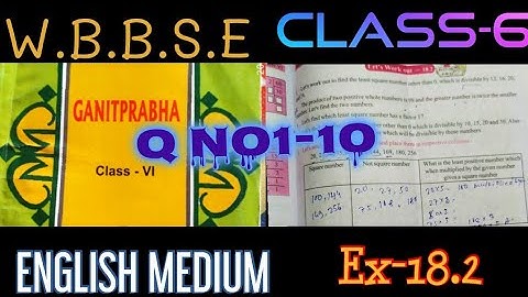 ENGLISH MEDIUM || Class-vi | q no-1- 10| Exercise-18.2|| Maths class-vi chapter 18.2 #squateroot