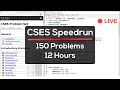 Solving CSES Problemset [12 Hour Livestream] [150 coding problems]