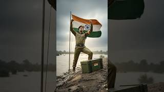“Indian Soldier Alone Against the Flood — The Real Meaning of Courage 🇮🇳”#army #indianarmy #ai