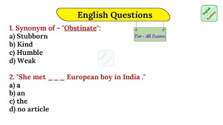 English Mix Questions set-28 for- All Exams #englishacademybydeepakkr