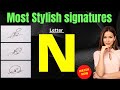 N signature style  signature ideas for letter n