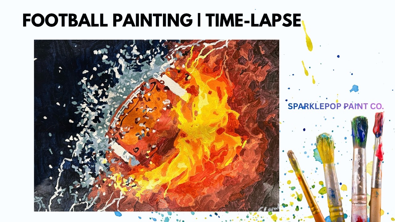 Football Painting Time-Lapse 🏈🎨 | Paint by Number Transformation