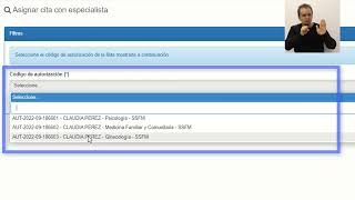 Tutorial de agendamiento de citas con autorización - Lenguaje de señas
