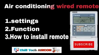 Daikin Ac Wired Remote settings and functions/ how to install wired remote/HVAC/Chill Tech AIRCON