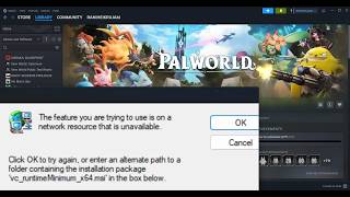 Fix Palworld Error Visual C++ Runtime Error Feature Trying To Use On Network Resource Unavailable