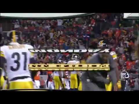 Tyrone Carter #23 plays Kyle Orton like a fiddle when picking him off and returning it for the first touchdown of the game monday night football