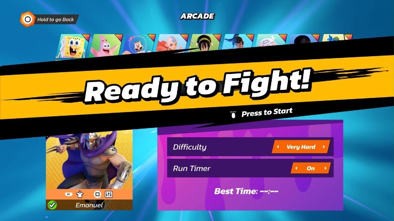 Arcade No Retrys Very Hard: Shredder Nickelodeon All-Star Brawl