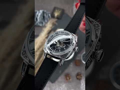 Жіночий наручний механічний годинник у подарунковій коробці Awander 021-3D Де бі не була Silver-Black-Black Leather, видео 1